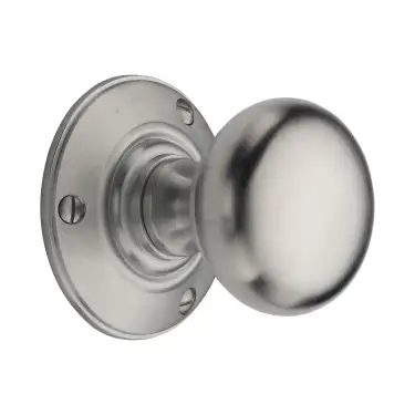 Click Here To Enlarge This Photo Of V876-SC Heritage Brass Mortice Knob on Rose Chester Design Satin Chrome finish