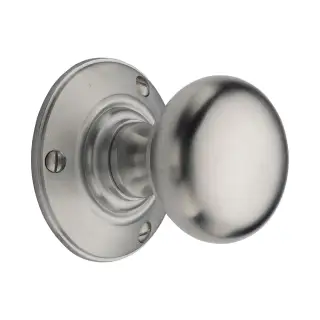 V876-SC Heritage Brass Mortice Knob on Rose Chester Design Satin Chrome finish