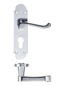 FB011EPCP - Zoo Hardware Fulton & Bray 'Oxford' Lever Euro Profile Lock (47.5mm c/c) Handles on Backplate (170 x 42mm) Polished Chrome