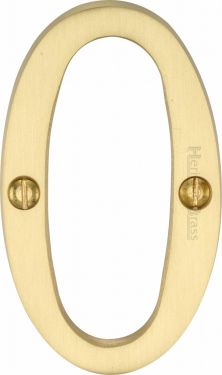 Click Here To Enlarge This Photo Of C1560 0-SB Heritage Brass Numeral 0 Face Fix 76mm (3") Satin Brass Finish