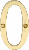 C1560 0-SB Heritage Brass Numeral 0 Face Fix 76mm (3") Satin Brass Finish