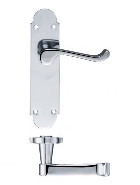 Click Here To Enlarge This Photo Of FB012CP - Zoo Hardware Fulton & Bray 'Oxford' Lever Latch Handles on Backplate (170 x 42mm) Polished Chrome