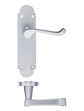 Click Here To Enlarge This Photo Of FB012SC - Zoo Hardware Fulton & Bray 'Oxford' Lever Latch Handles on Backplate (170 x 42mm) Satin Chrome