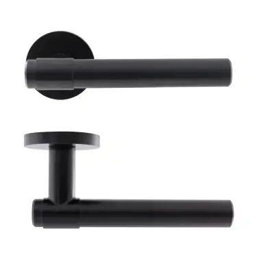Click Here To Enlarge This Photo Of Eclipse 34352 Collared Ultimate Solid Stainless Lever On Rose - Matt Black