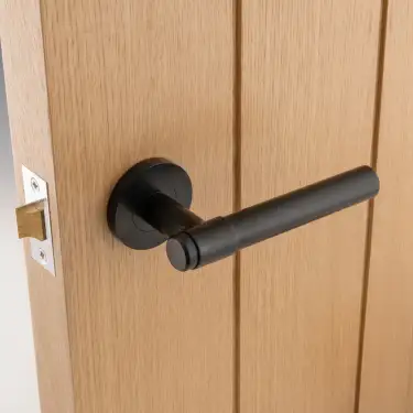Click Here To Enlarge This Photo Of Eclipse 34352 Collared Ultimate Solid Stainless Lever On Rose - Matt Black