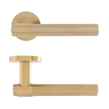 Click Here To Enlarge This Photo Of Eclipse 34355 Collared Ultimate Solid Stainless Lever On Rose - Satin Brass