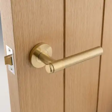 Click Here To Enlarge This Photo Of Eclipse 34355 Collared Ultimate Solid Stainless Lever On Rose - Satin Brass