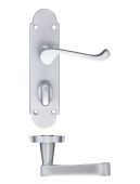 FB013SC - Zoo Hardware Fulton & Bray 'Oxford' Lever Bathroom (57mm c/c) Handles on Backplate (170 x 42mm) Satin Chrome