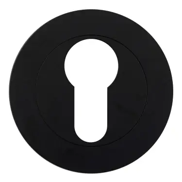 Click Here To Enlarge This Photo Of Eclipse 34382 Ultimate 304 Stainless Euro Profile Escutcheon - Matt Black