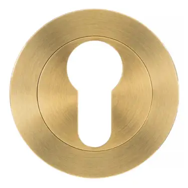 Click Here To Enlarge This Photo Of Eclipse 34385 Ultimate 304 Stainless Euro Profile Escutcheon - Satin Brass