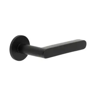CR-101A1MB Frelan Hardware CRES Sprung (Round Rose) Door Handle Black (SS316)