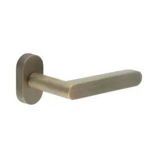 CR-101C4AB Frelan Hardware CRES Multi Point Oval Rose Door Handle Antique Brass (SS316)