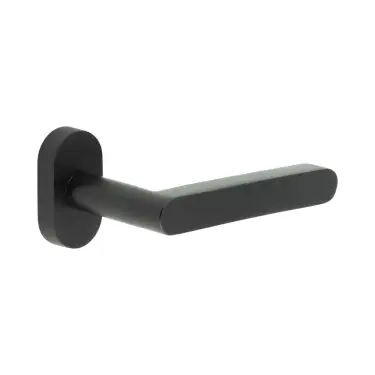 Click Here To Enlarge This Photo Of CR-101C4MB Frelan Hardware CRES Multi Point Oval Rose Door Handle Black (SS316)