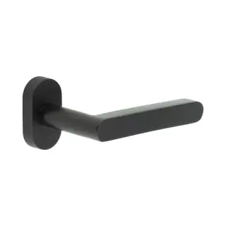 CR-101C4MB Frelan Hardware CRES Multi Point Oval Rose Door Handle Black (SS316)