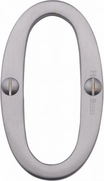 Click Here To Enlarge This Photo Of C1560 0-SC Heritage Brass Numeral 0 Face Fix 76mm (3") Satin Chrome Finish
