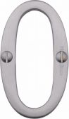 C1560 0-SC Heritage Brass Numeral 0 Face Fix 76mm (3") Satin Chrome Finish
