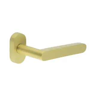 CR-101C4SB Frelan Hardware CRES Multi Point Oval Rose Door Handle Satin Brass (SS316)