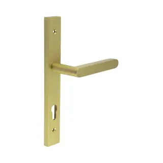 CR-101G4SB Frelan Hardware CRES 92mm Multi Point Backplate Door Handle (215mm c/c) Satin Brass (SS316)