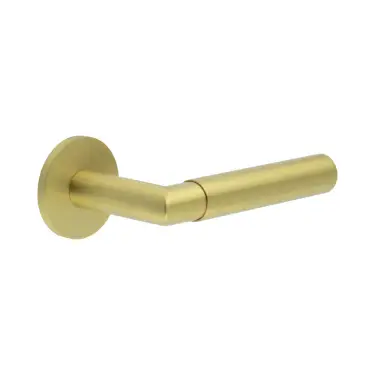 Click Here To Enlarge This Photo Of CR-102A2SB Frelan Hardware CRES Unsprung (Round Rose) Door Handle Satin Brass (SS316)