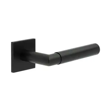 Click Here To Enlarge This Photo Of CR-102B2MB Frelan Hardware CRES Unsprung (Square Rose) Door Handle Black (SS316)