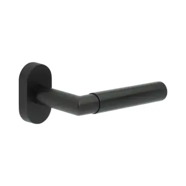 Click Here To Enlarge This Photo Of CR-102C4MB Frelan Hardware CRES Multi Point Oval Rose Door Handle Black (SS316)