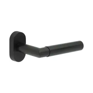 CR-102C4MB Frelan Hardware CRES Multi Point Oval Rose Door Handle Black (SS316)