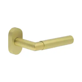 CR-102C4SB Frelan Hardware CRES Multi Point Oval Rose Door Handle Satin Brass (SS316)