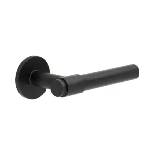CR-103A1MB Frelan Hardware CRES Sprung (Round Rose) Door Handle Black (SS316)
