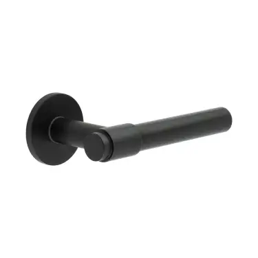 Click Here To Enlarge This Photo Of CR-103A2MB Frelan Hardware CRES Unsprung (Round Rose) Door Handle Black (SS316)