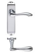 FB022CP - Zoo Hardware Fulton & Bray 'Arundel' Lever Latch Handles on Short Backplate (175 x 42mm) Polished Chrome
