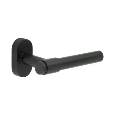 Click Here To Enlarge This Photo Of CR-103C4MB Frelan Hardware CRES Multi Point Oval Rose Door Handle Black (SS316)