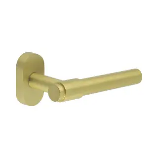 CR-103C4SB Frelan Hardware CRES Multi Point Oval Rose Door Handle Satin Brass (SS316)