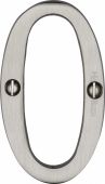 C1560 0-SN Heritage Brass Numeral 0 Face Fix 76mm (3") Satin Nickel Finish