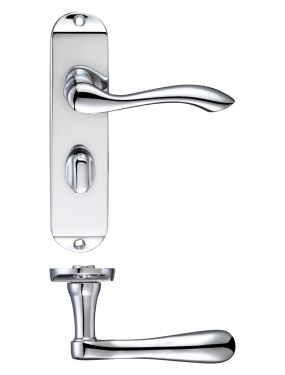 Click Here To Enlarge This Photo Of FB023CP - Zoo Hardware Fulton & Bray 'Arundel' Lever Bathroom (57mm c/c) Handles on Short Backplate (175 x 42mm) Polished Chrome
