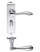 FB023CP - Zoo Hardware Fulton & Bray 'Arundel' Lever Bathroom (57mm c/c) Handles on Short Backplate (175 x 42mm) Polished Chrome