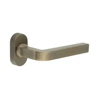 CR-104C4AB Frelan Hardware CRES Multi Point Oval Rose Door Handle Antique Brass (SS316)