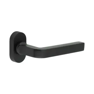 Click Here To Enlarge This Photo Of CR-104C4MB Frelan Hardware CRES Multi Point Oval Rose Door Handle Black (SS316)