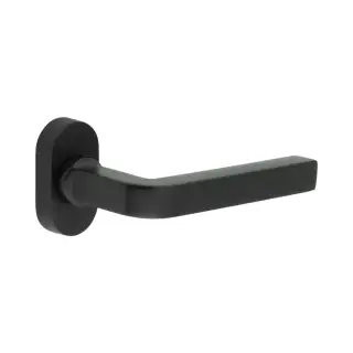 CR-104C4MB Frelan Hardware CRES Multi Point Oval Rose Door Handle Black (SS316)