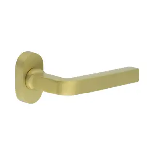 CR-104C4SB Frelan Hardware CRES Multi Point Oval Rose Door Handle Satin Brass (SS316)