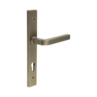 CR-104G4AB Frelan Hardware CRES 92mm Multi Point Backplate Door Handle (215mm c/c) Antique Brass (SS316)