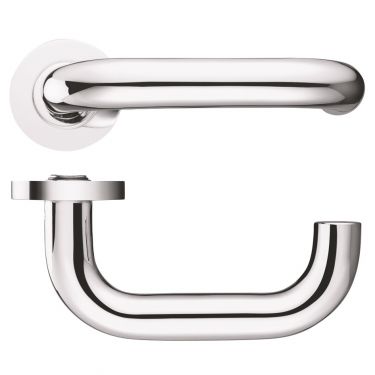 Click Here To Enlarge This Photo Of FB030CP - Zoo Hardware Fulton & Bray 19mm Return to Door Lever on Round Rose Polished Chrome