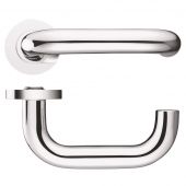 FB030CP - Zoo Hardware Fulton & Bray 19mm Return to Door Lever on Round Rose Polished Chrome