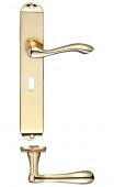 FB031 - Zoo Hardware Fulton & Bray 'Arundel' Lever Lock (57mm c/c) Handles on Long Backplate (245 x 42mm) Polished Brass
