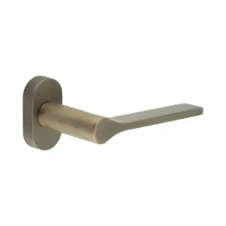 CR-105C4AB Frelan Hardware CRES Multi Point Oval Rose Door Handle Antique Brass (SS316)