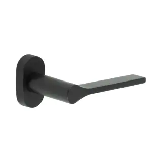 CR-105C4MB Frelan Hardware CRES Multi Point Oval Rose Door Handle Black (SS316)