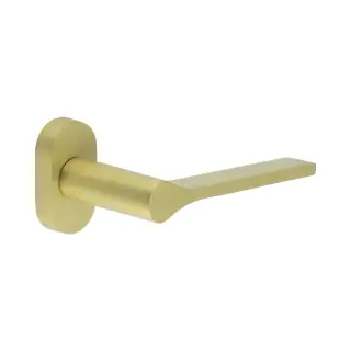 CR-105C4SB Frelan Hardware CRES Multi Point Oval Rose Door Handle Satin Brass (SS316)