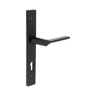 Click Here To Enlarge This Photo Of CR-105G4MB Frelan Hardware CRES 92mm Multi Point Backplate Door Handle (215mm c/c) Black (SS316)