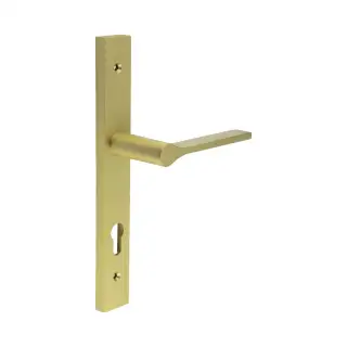 CR-105G4SB Frelan Hardware CRES 92mm Multi Point Backplate Door Handle (215mm c/c) Satin Brass (SS316)
