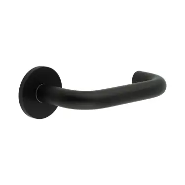 Click Here To Enlarge This Photo Of CR-106A2MB Frelan Hardware CRES Unsprung (Round Rose) Door Handle Black (SS316)