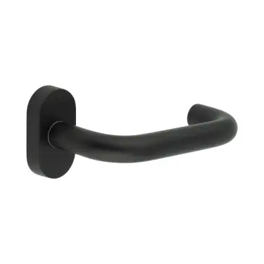Click Here To Enlarge This Photo Of CR-106C4MB Frelan Hardware CRES Multi Point Oval Rose Door Handle Black (SS316)